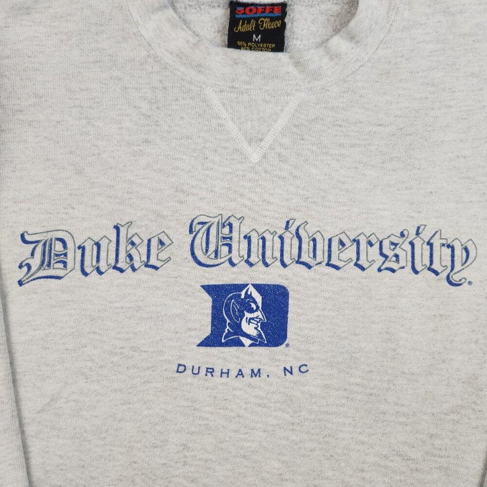 VTG Duke University Crewneck Sweatshirt USA Made Medium Sweater Blue Devils NCAA - Picture 3 of 15
